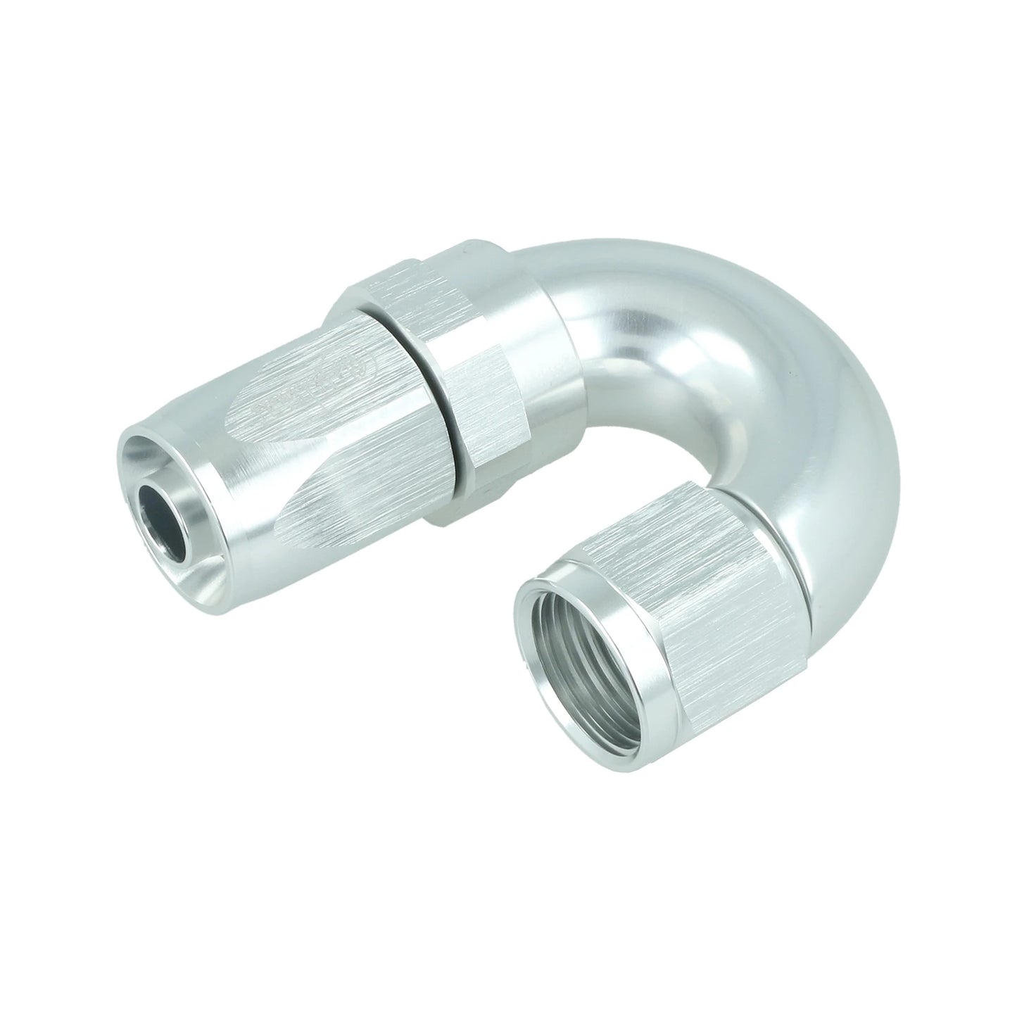 BOOST products High Flow Swivel Hose End -8 AN - 180° - silver