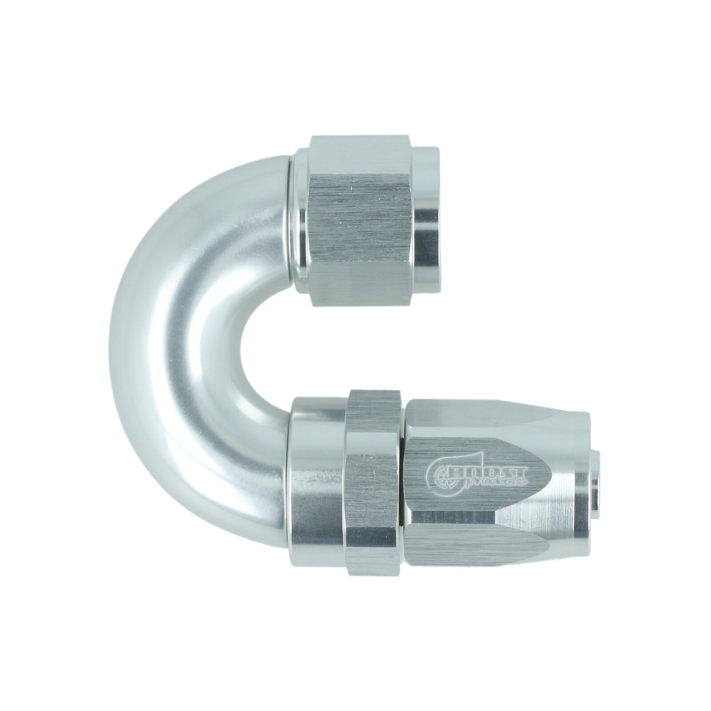 BOOST products High Flow Swivel Hose End -8 AN - 180° - silver