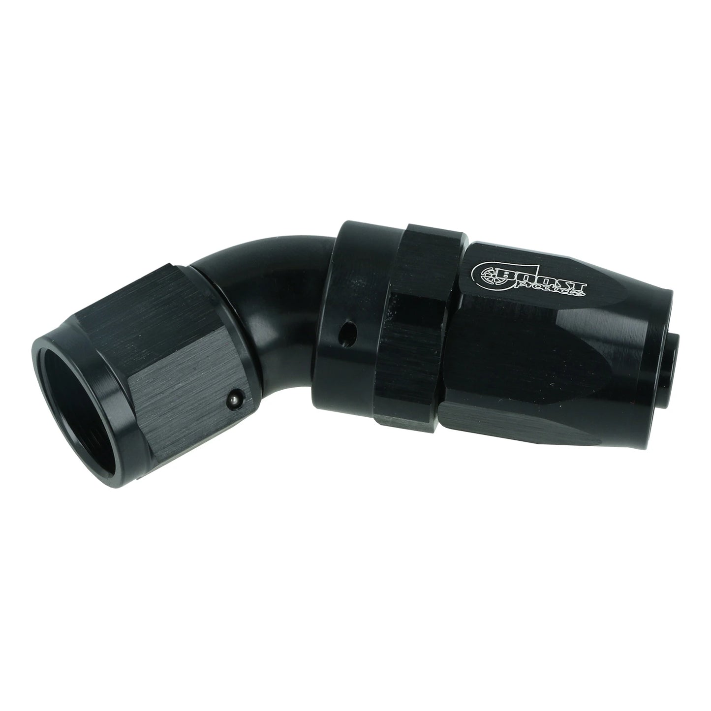 BOOST products High Flow Swivel Hose End -8 AN - 45° - black