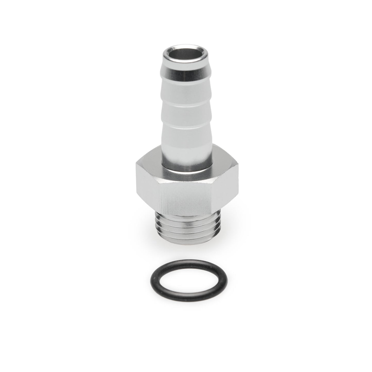 BOOST Products Screw-in Adapter ORB -06 AN male to Barb 3/8" (10mm), silver