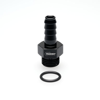 BOOST Products Screw-in Adapter ORB -06 AN male to Barb 5/16" (8mm), black