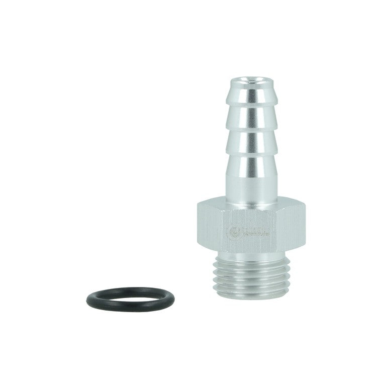 BOOST Products Screw-in Adapter ORB -06 AN male to Barb 5/16" (8mm), silver