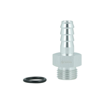 BOOST Products Screw-in Adapter ORB -06 AN male to Barb 5/16" (8mm), silver