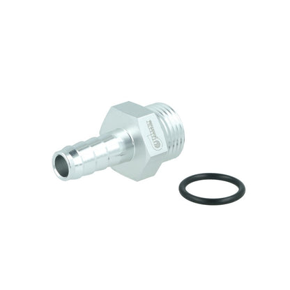 BOOST Products Screw-in Adapter ORB -08 AN male to Barb 3/8" (10mm), silver