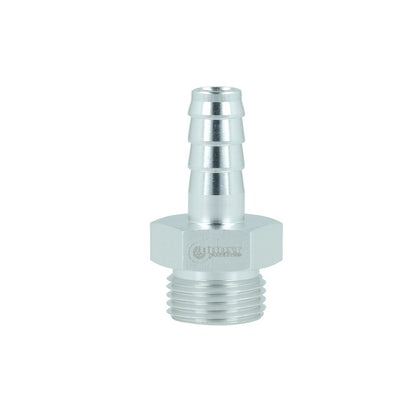 BOOST Products Screw-in Adapter ORB -08 AN male to Barb 3/8" (10mm), silver