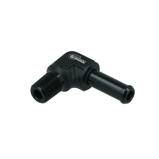 BOOST products Screw-in Adapter 90° NPT 1/8" male to Hose Connection 8mm (5/16") - satin black