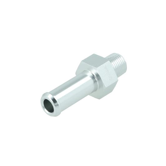 BOOST products Screw-in Adapter NPT 1/8" male to Hose Connection 10mm (3/8") - satin silver