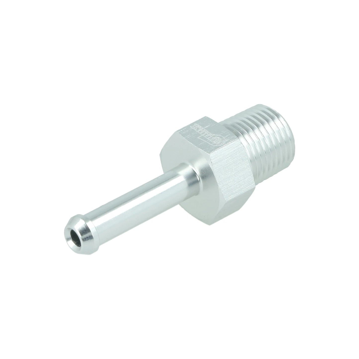 BOOST products Screw-in Adapter NPT 1/8" male to Hose Connection 5mm (3/16") - satin silver