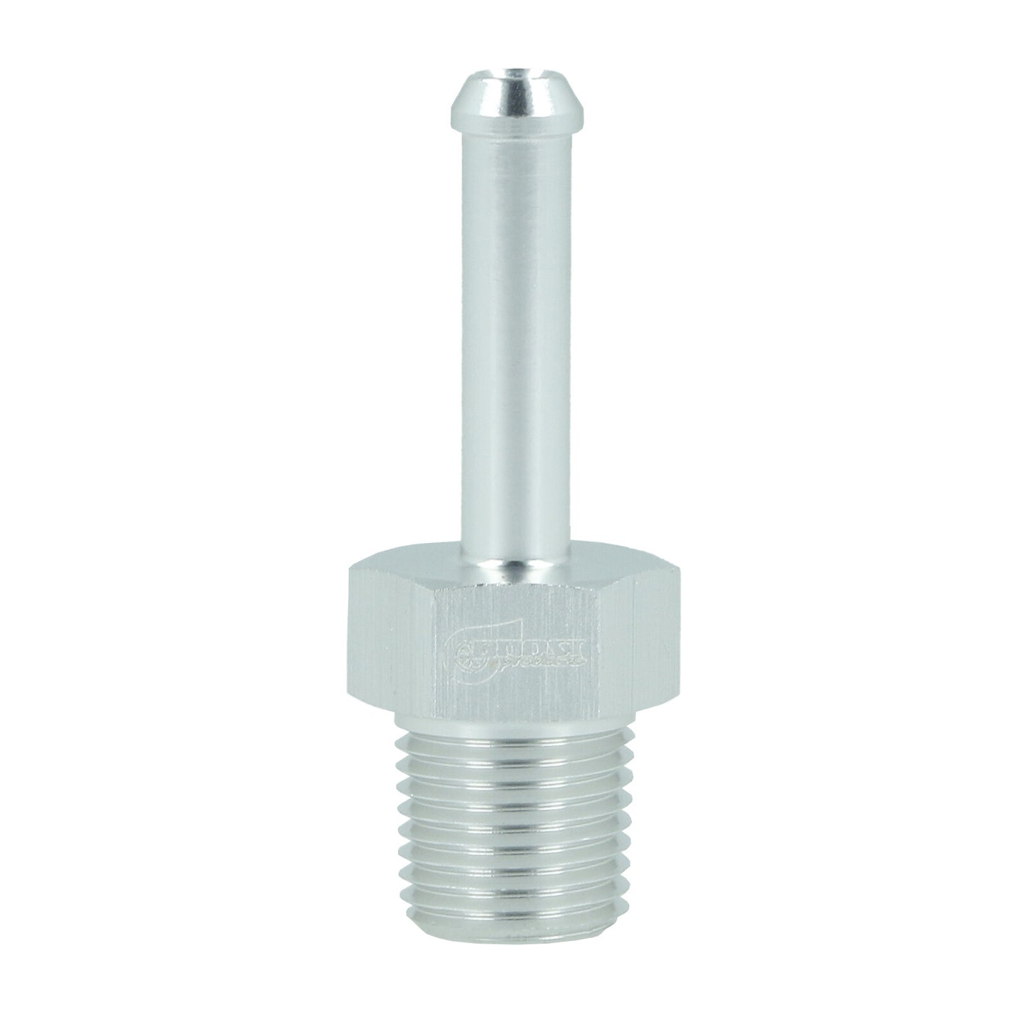 BOOST products Screw-in Adapter NPT 1/8" male to Hose Connection 5mm (3/16") - satin silver