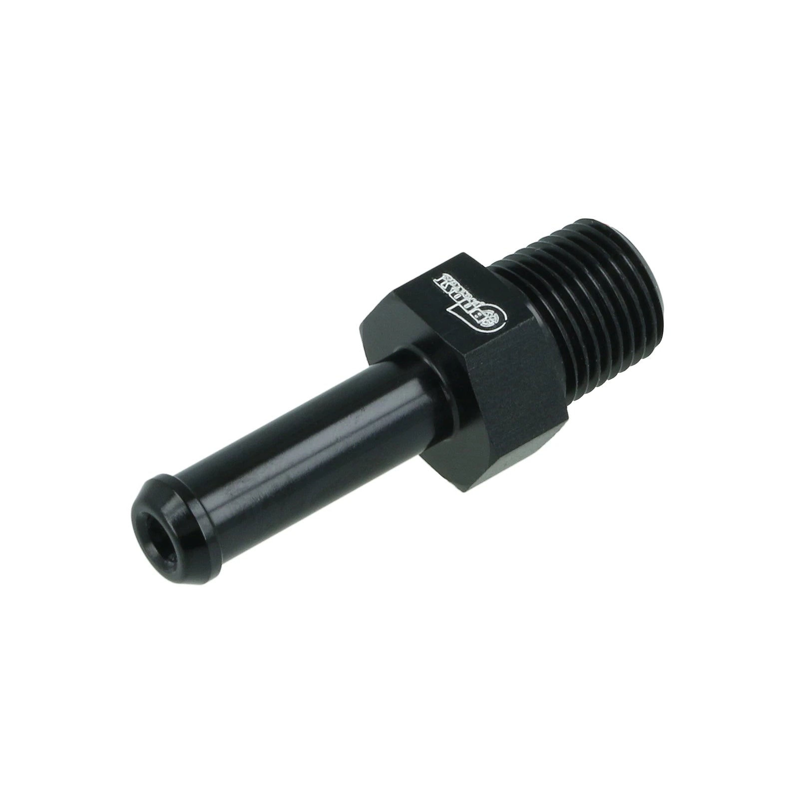 110495: NPT To Hose Barb Fitting | 1/2 In. NPT Male To 5/8 In. I.D. Hose | 90-Degree Hose Barb | Aluminum | Black Anodized Finish | Sold Individually - Foto 4