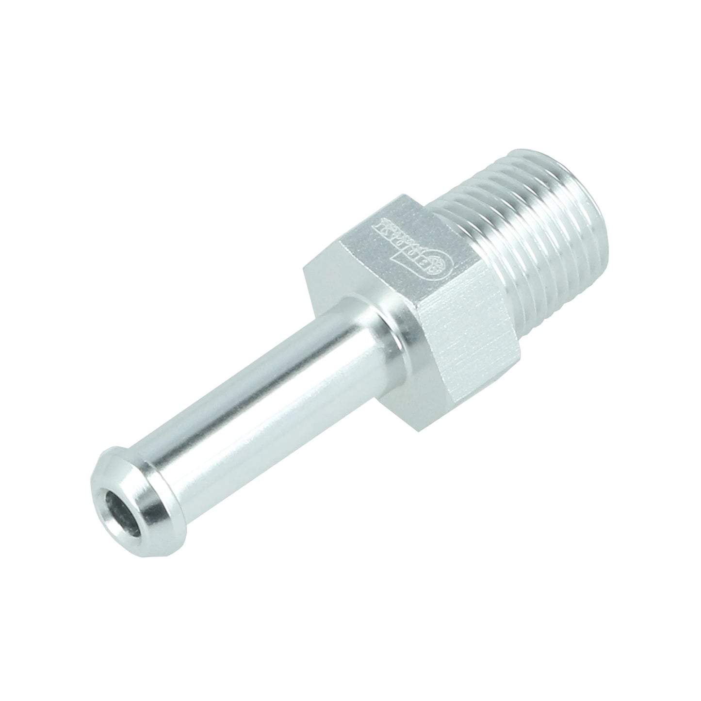 BOOST products Screw-in Adapter NPT 1/8" male to Hose Connection 6mm (1/4") - satin silver