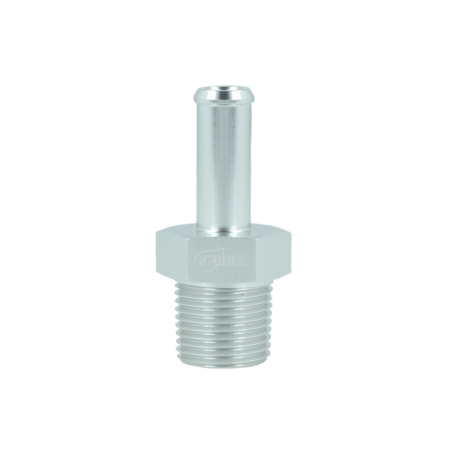 BOOST products Screw-in Adapter NPT 3/8" male to Hose Connection 10mm (3/8") - satin silver