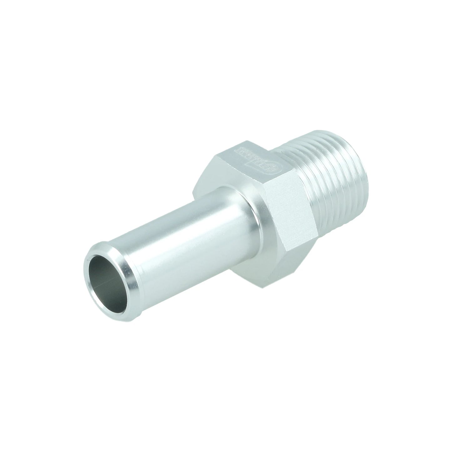 BOOST products Screw-in Adapter NPT 3/8" male to Hose Connection 13mm (1/2") - satin silver