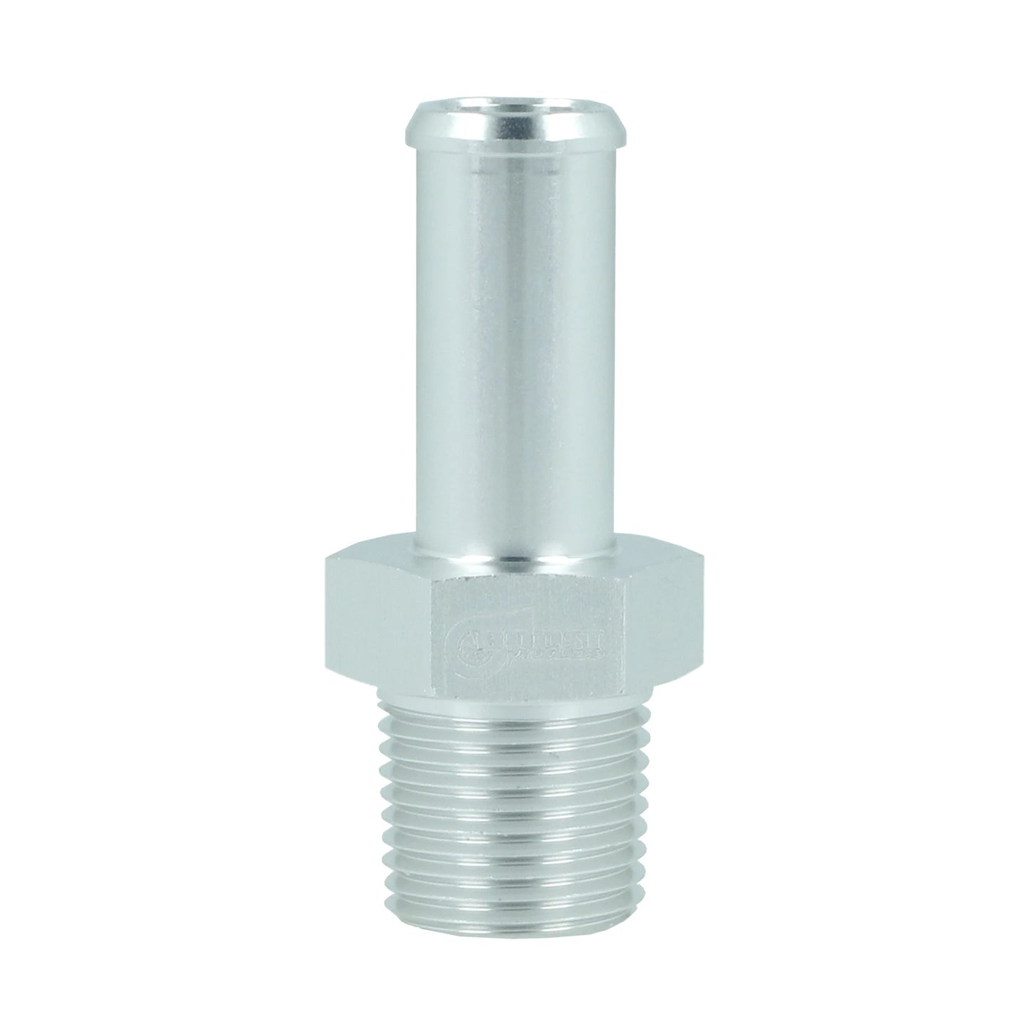 BOOST products Screw-in Adapter NPT 3/8" male to Hose Connection 13mm (1/2") - satin silver