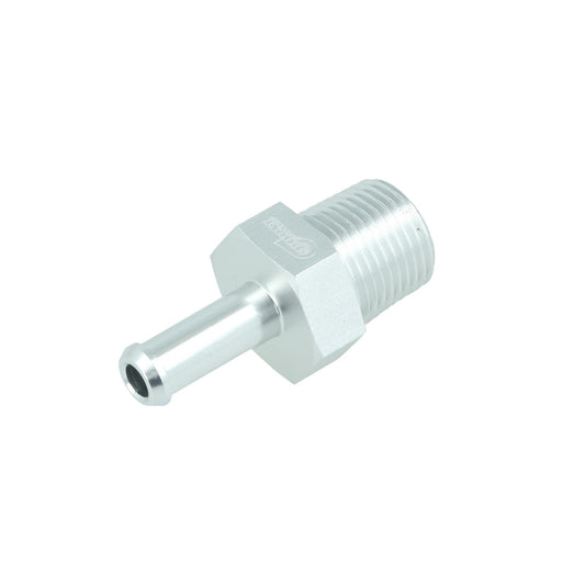 BOOST products Screw-in Adapter NPT 3/8" male to Hose Connection 8mm (5/16") - satin silver