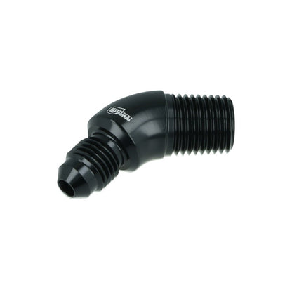 BOOST Products Adapter -04 AN male to 1/4" NPT male - 45 degree, black