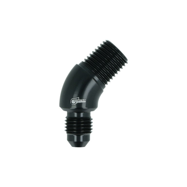 BOOST Products Adapter -04 AN male to 1/4" NPT male - 45 degree, black