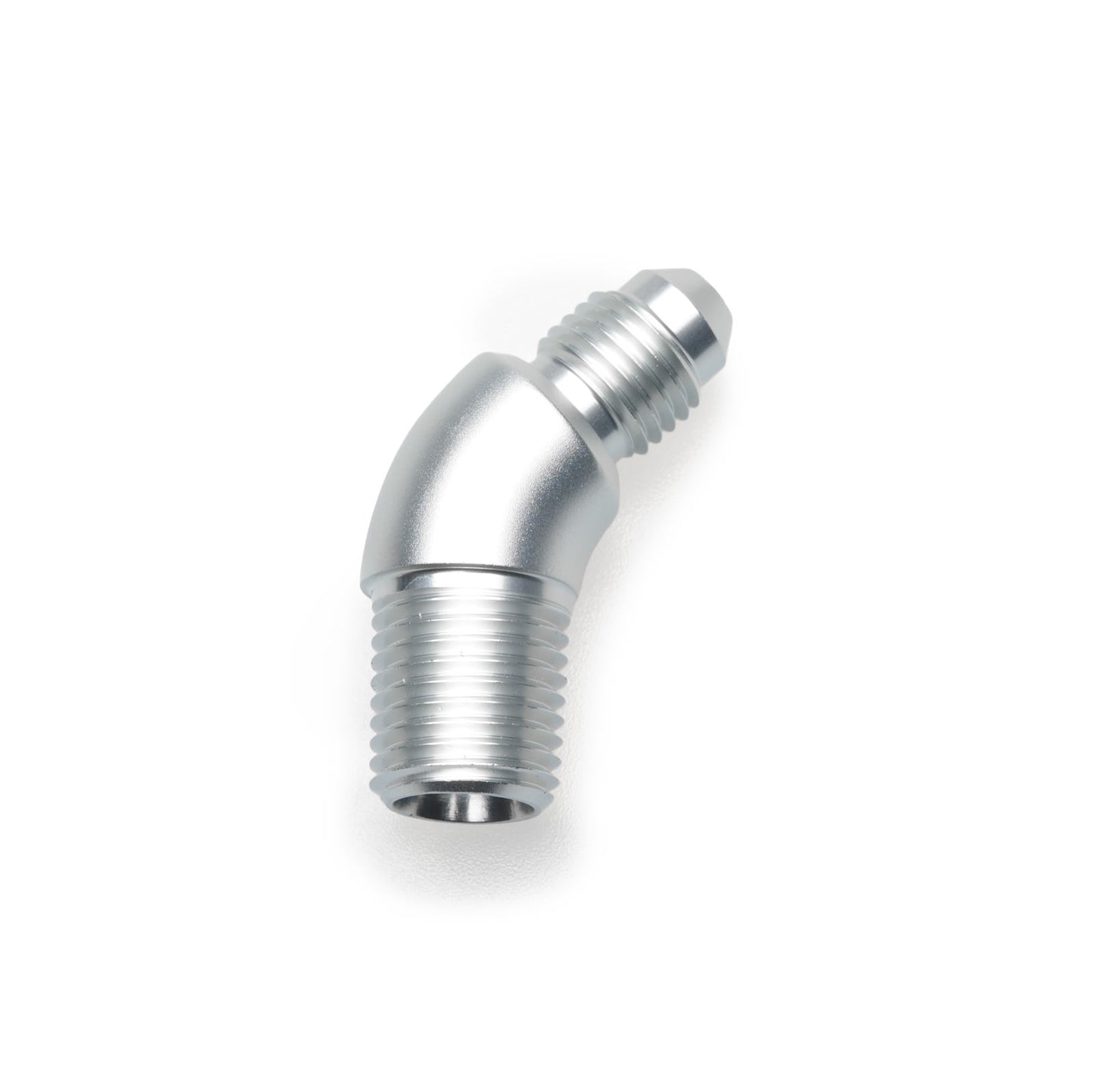 BOOST Products Adapter -04 AN male to 1/4" NPT male - 45 degree, silver