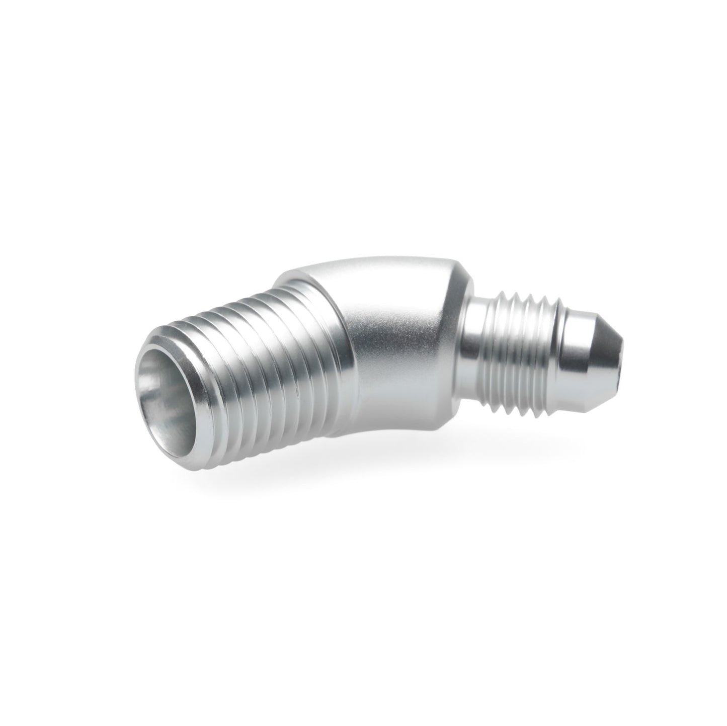 BOOST Products Adapter -04 AN male to 1/4" NPT male - 45 degree, silver