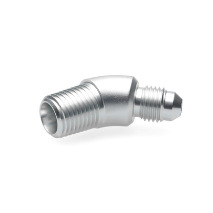 BOOST Products Adapter -04 AN male to 1/4" NPT male - 45 degree, silver