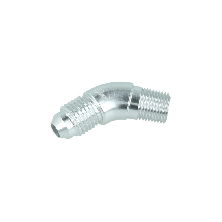 BOOST Products Adapter -04 AN male to 1/8" NPT male - 45 degree, silver
