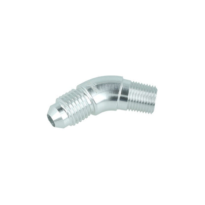 BOOST Products Adapter -04 AN male to 1/8" NPT male - 45 degree, silver