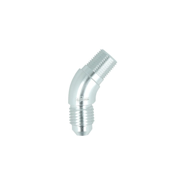 BOOST Products Adapter -04 AN male to 1/8" NPT male - 45 degree, silver