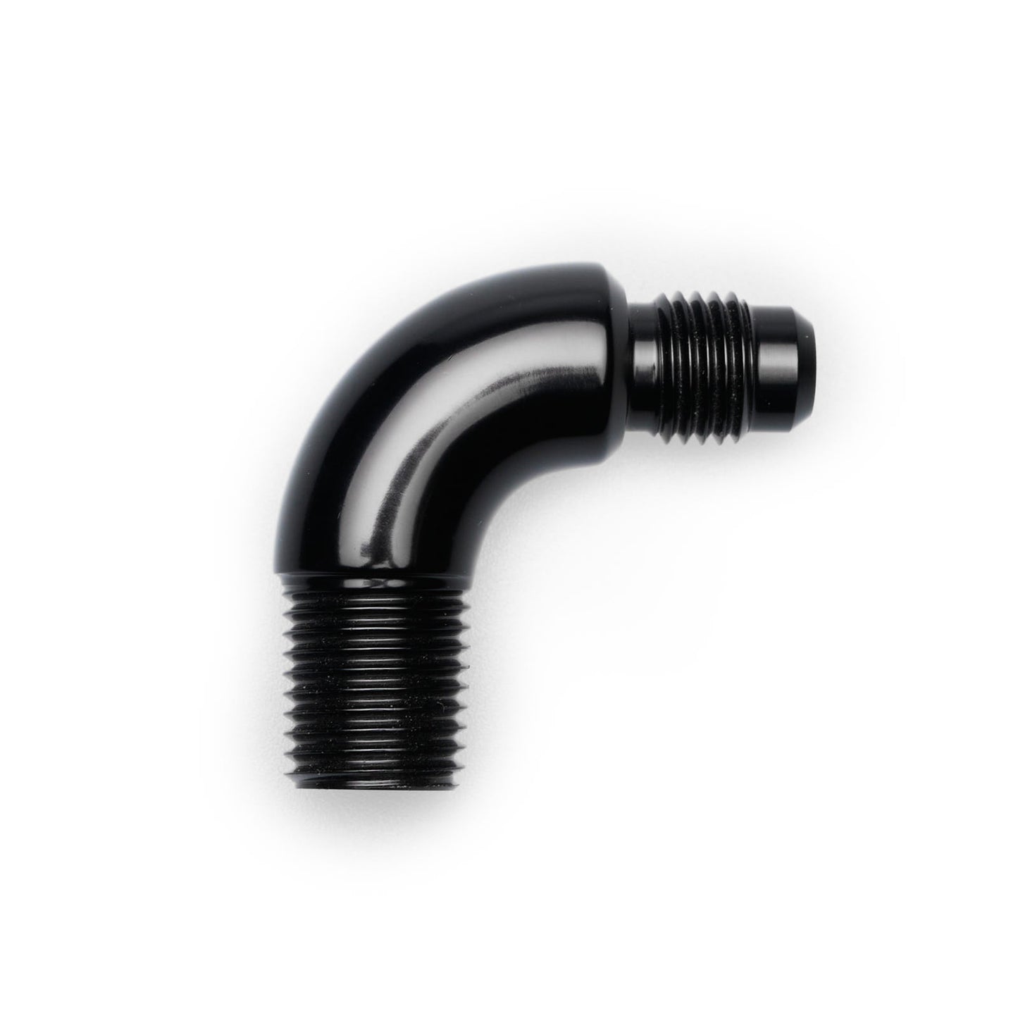 BOOST Products Adapter -04 AN male to 1/4" NPT male - 90 degree, black