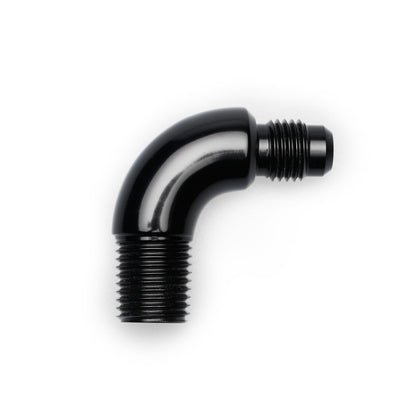 BOOST Products Adapter -04 AN male to 1/4" NPT male - 90 degree, black