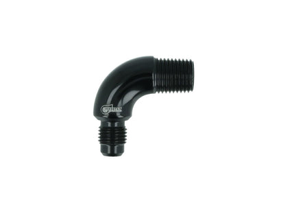 BOOST Products Adapter -04 AN male to 1/4" NPT male - 90 degree, black