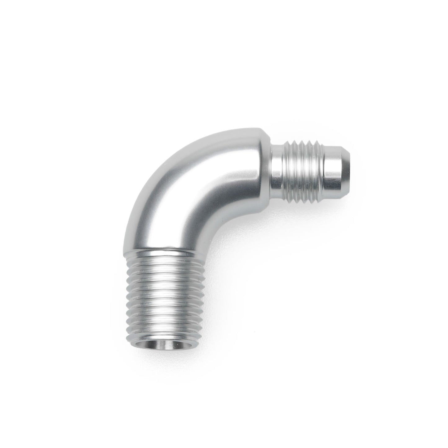 BOOST Products Adapter -04 AN male to 1/4" NPT male - 90 degree, silver