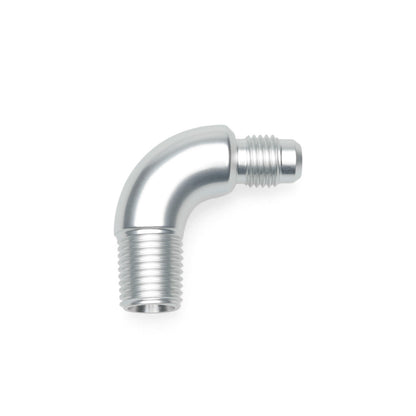 BOOST Products Adapter -04 AN male to 1/8" NPT male - 90 degree, silver