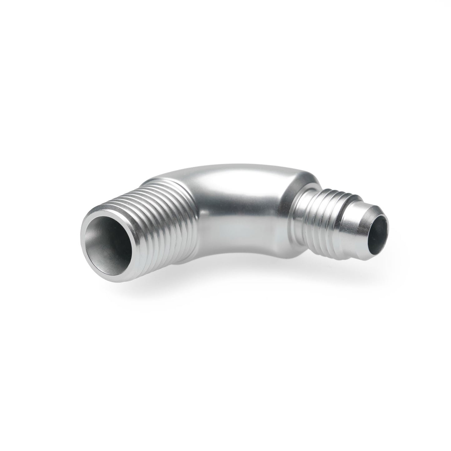 BOOST Products Adapter -04 AN male to 1/4" NPT male - 90 degree, silver