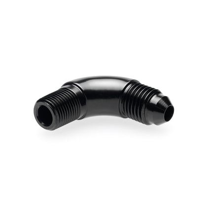 BOOST Products Adapter -04 AN male to 1/8" NPT male - 90 degree, black