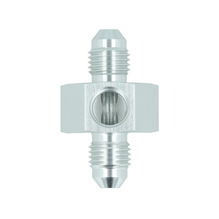 BOOST Products Adapter -04 AN male to -04 AN male with Port 1/8" NPT, silver