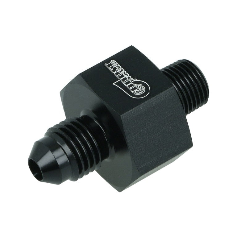 BOOST Products Adapter -04 AN male to 1/8" NPT male with Port 1/8" NPT, black