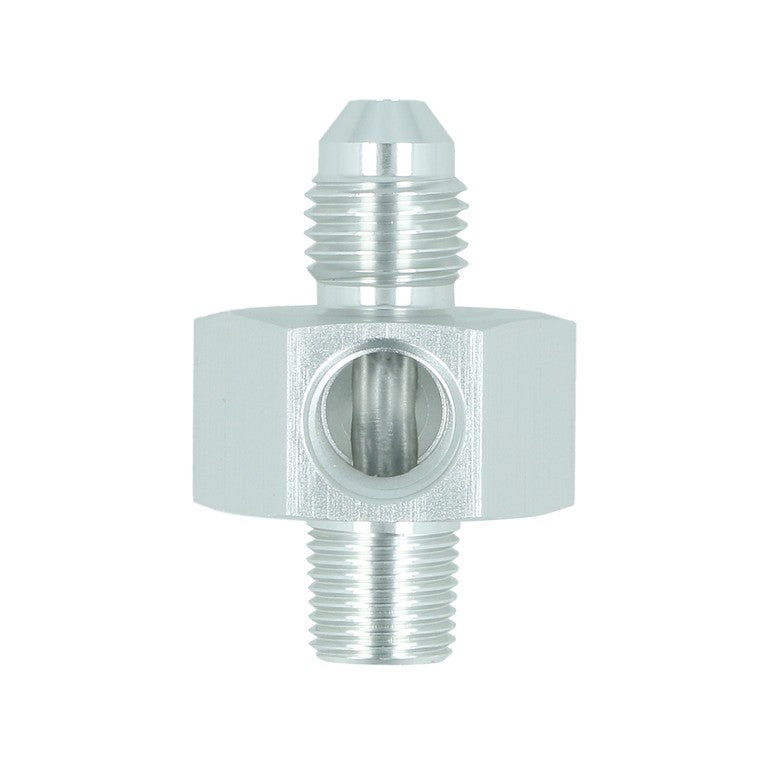 BOOST Products Adapter -04 AN male to 1/8" NPT male with Port 1/8" NPT, silver