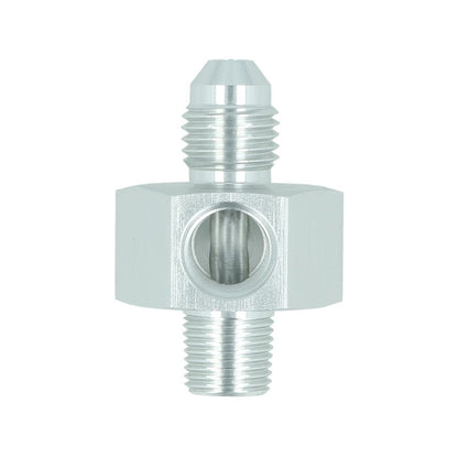 BOOST Products Adapter -04 AN male to 1/8" NPT male with Port 1/8" NPT, silver