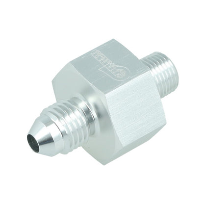 BOOST Products Adapter -04 AN male to 1/8" NPT male with Port 1/8" NPT, silver