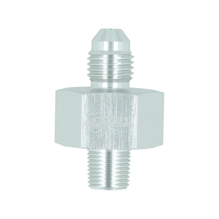 BOOST Products Adapter -04 AN male to 1/8" NPT male with Port 1/8" NPT, silver