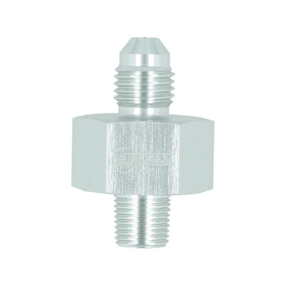 BOOST Products Adapter -04 AN male to 1/8" NPT male with Port 1/8" NPT, silver