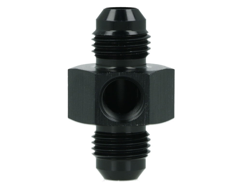 BOOST Products Adapter -06 AN male to -06 AN male with Port 1/8" NPT, black