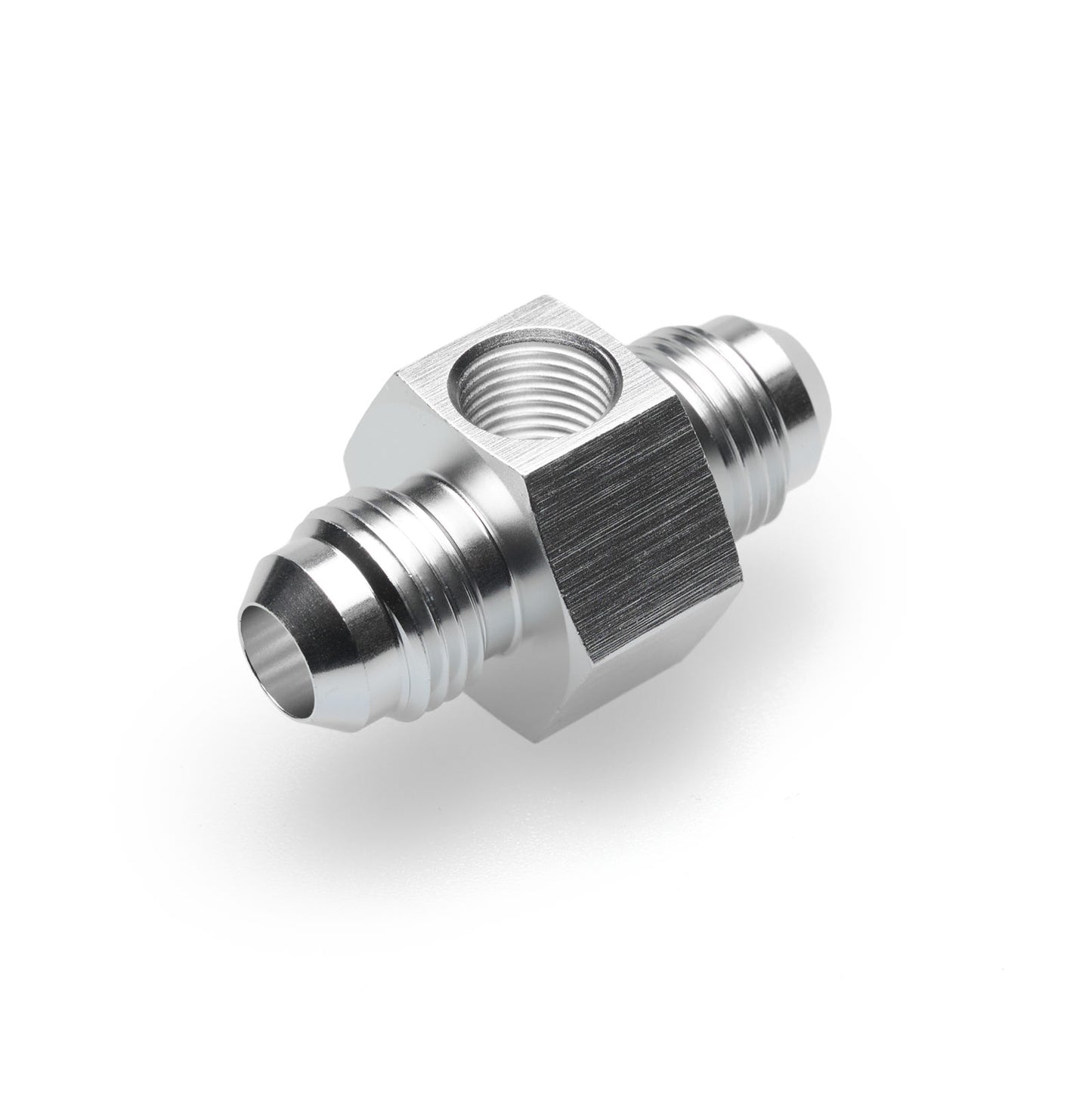 BOOST Products Adapter -06 AN male to -06 AN male with Port 1/8" NPT, silver