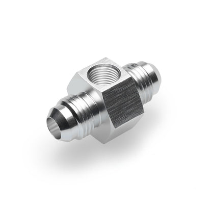 BOOST Products Adapter -06 AN male to -06 AN male with Port 1/8" NPT, silver