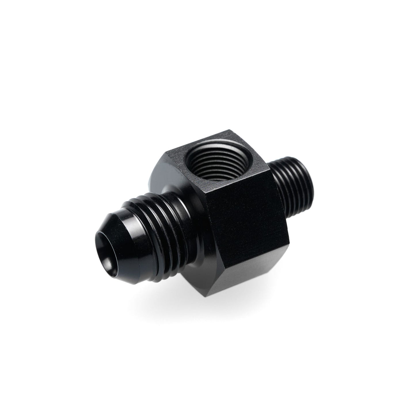 BOOST Products Adapter -06 AN male to 1/8" NPT male with Port 1/8" NPT, black