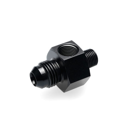 BOOST Products Adapter -06 AN male to 1/8" NPT male with Port 1/8" NPT, black