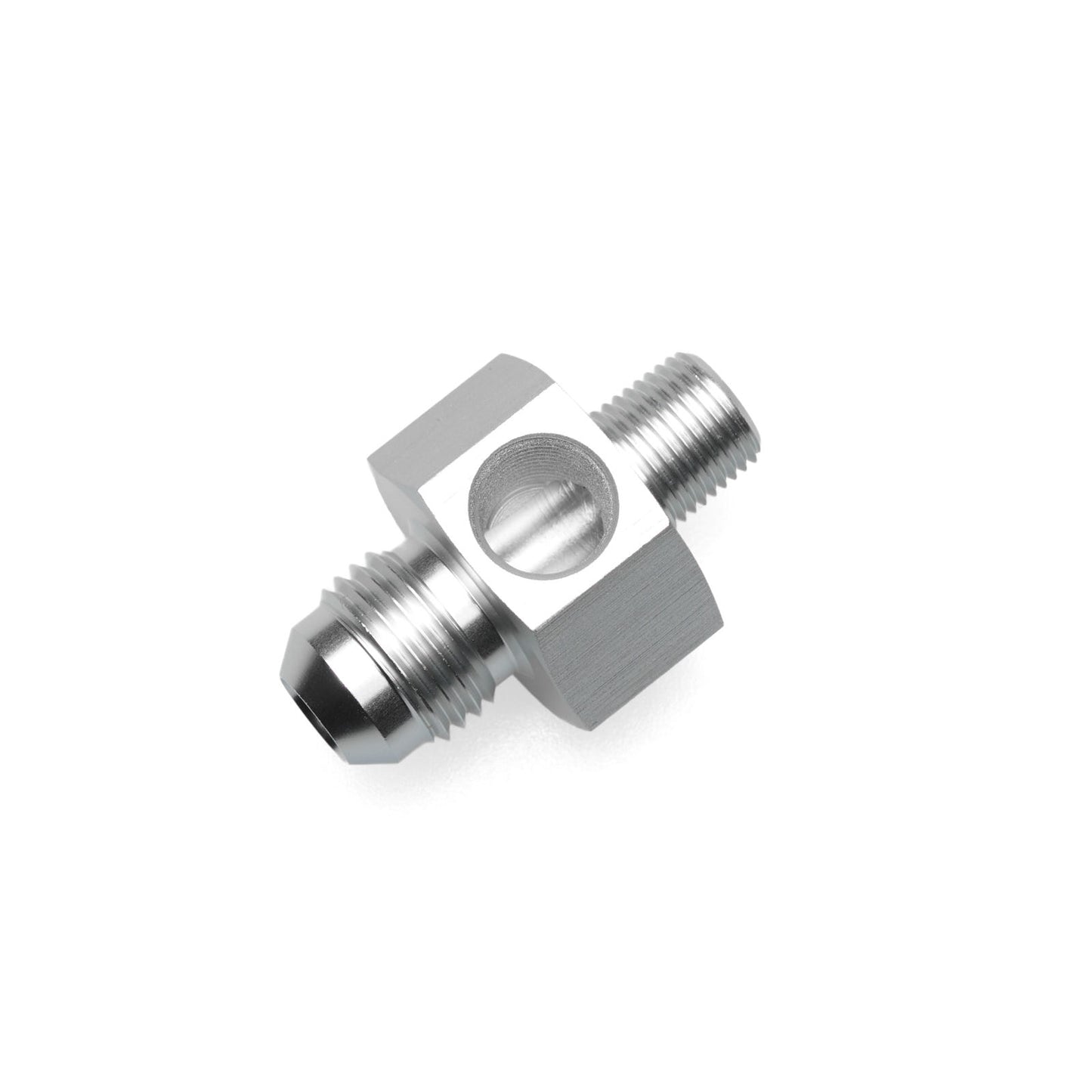 BOOST Products Adapter -06 AN male to 1/8" NPT male with Port 1/8" NPT, silver