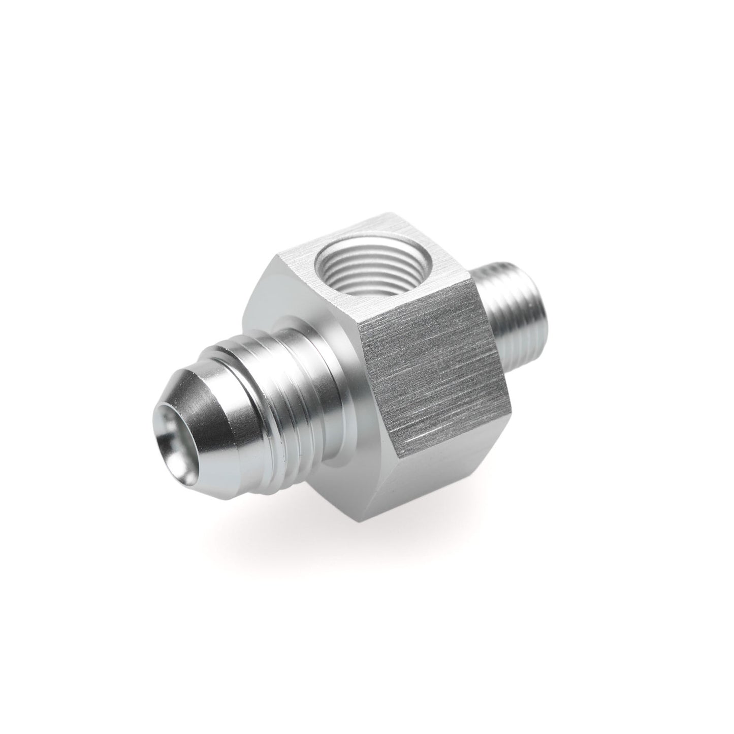 BOOST Products Adapter -06 AN male to 1/8" NPT male with Port 1/8" NPT, silver
