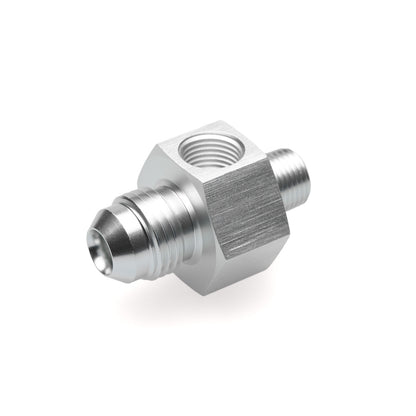 BOOST Products Adapter -06 AN male to 1/8" NPT male with Port 1/8" NPT, silver