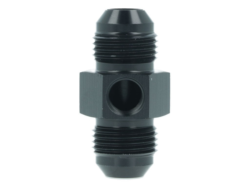 BOOST Products Adapter -08 AN male to -08 AN male with Port 1/8" NPT, black